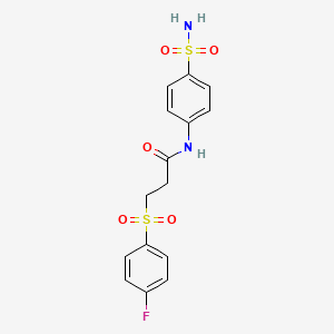 3-(4-fluorophenyl)sulfonyl-N-(4-sulfamoylphenyl)propanamide
