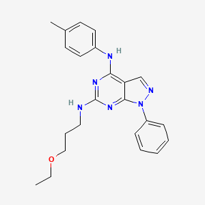 molecular formula C23H26N6O B2745370 N6-(3-ethoxypropyl)-N4-(4-methylphenyl)-1-phenyl-1H-pyrazolo[3,4-d]pyrimidine-4,6-diamine CAS No. 946265-37-8