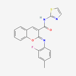 (2Z)-2-[(2-fluoro-4-methylphenyl)imino]-N-(1,3-thiazol-2-yl)-2H-chromene-3-carboxamide