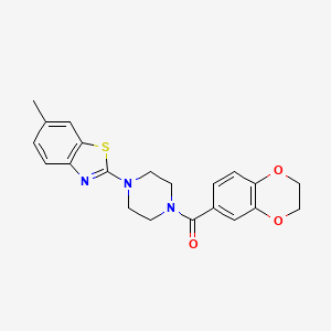 (2,3-Dihydrobenzo[b][1,4]dioxin-6-yl)(4-(6-methylbenzo[d]thiazol-2-yl)piperazin-1-yl)methanone