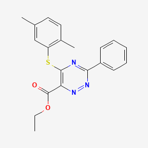 Ethyl 5-[(2,5-dimethylphenyl)sulfanyl]-3-phenyl-1,2,4-triazine-6-carboxylate