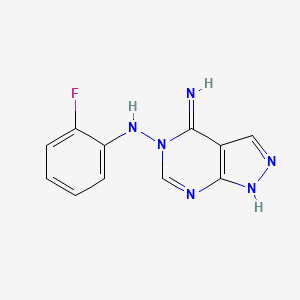 molecular formula C11H9FN6 B2745457 N5-(2-fluorophenyl)-5H-pyrazolo[3,4-d]pyrimidine-4,5-diamine CAS No. 338403-49-9