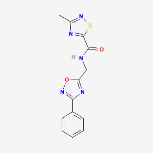 molecular formula C13H11N5O2S B2745459 3-METHYL-N-[(3-PHENYL-1,2,4-OXADIAZOL-5-YL)METHYL]-1,2,4-THIADIAZOLE-5-CARBOXAMIDE CAS No. 1448052-30-9