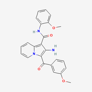molecular formula C24H21N3O4 B2745466 2-amino-3-(3-methoxybenzoyl)-N-(2-methoxyphenyl)indolizine-1-carboxamide CAS No. 903313-67-7