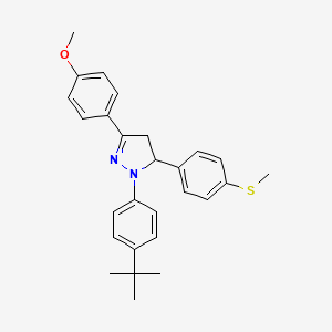 1-(4-tert-butylphenyl)-3-(4-methoxyphenyl)-5-[4-(methylsulfanyl)phenyl]-4,5-dihydro-1H-pyrazole