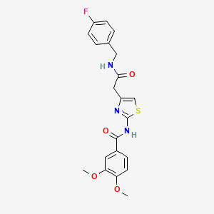 N-(4-(2-((4-fluorobenzyl)amino)-2-oxoethyl)thiazol-2-yl)-3,4-dimethoxybenzamide
