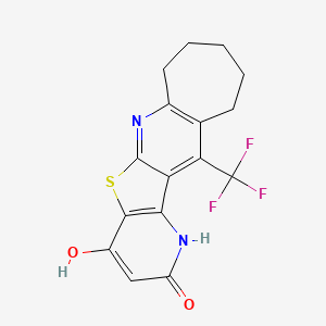 16-Hydroxy-10-(trifluoromethyl)-18-thia-2,13-diazatetracyclo[9.7.0.0^{3,9}.0^{12,17}]octadeca-1(11),2,9,12(17),15-pentaen-14-one