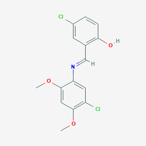 4-chloro-2-{(E)-[(5-chloro-2,4-dimethoxyphenyl)imino]methyl}phenol