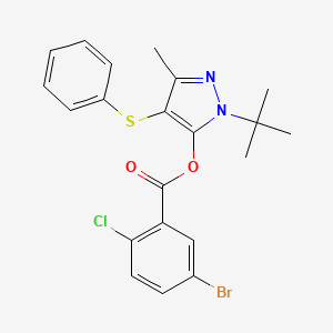 1-(tert-butyl)-3-methyl-4-(phenylthio)-1H-pyrazol-5-yl 5-bromo-2-chlorobenzoate