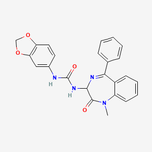1-Benzo[1,3]dioxol-5-yl-3-(1-methyl-2-oxo-5-phenyl-2,3-dihydro-1H-benzo[e][1,4]diazepin-3-yl)-urea