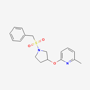 molecular formula C17H20N2O3S B2745531 2-((1-(Benzylsulfonyl)pyrrolidin-3-yl)oxy)-6-methylpyridine CAS No. 1903356-64-8