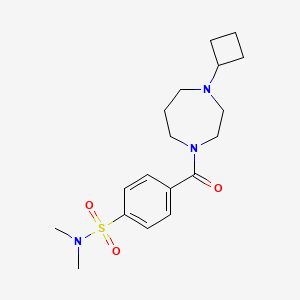 molecular formula C18H27N3O3S B2745533 4-(4-cyclobutyl-1,4-diazepane-1-carbonyl)-N,N-dimethylbenzenesulfonamide CAS No. 2309569-87-5