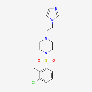 molecular formula C16H21ClN4O2S B2745534 1-(2-(1H-imidazol-1-yl)ethyl)-4-((3-chloro-2-methylphenyl)sulfonyl)piperazine CAS No. 1396887-30-1