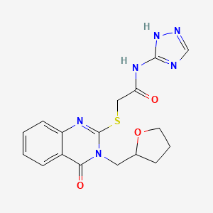 molecular formula C17H18N6O3S B2745537 N-[4-(3-{[(3-chloro-4-methoxyphenyl)amino]sulfonyl}-4-methylphenyl)-3-ethylisoxazol-5-yl]acetamide CAS No. 1115905-83-3