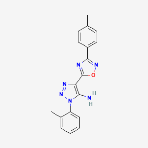 molecular formula C18H16N6O B2745538 1-(o-tolyl)-4-(3-(p-tolyl)-1,2,4-oxadiazol-5-yl)-1H-1,2,3-triazol-5-amine CAS No. 892773-65-8