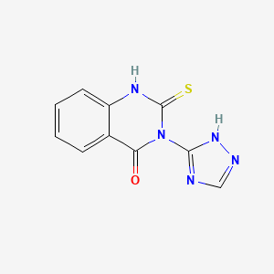 molecular formula C10H7N5OS B2745540 2-sulfanyl-3-(4H-1,2,4-triazol-3-yl)-3,4-dihydroquinazolin-4-one CAS No. 131842-34-7