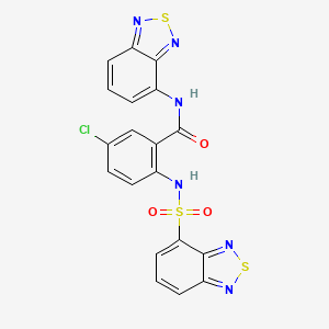 molecular formula C19H11ClN6O3S3 B2745541 N-2,1,3-benzothiadiazol-4-yl-2-[(2,1,3-benzothiadiazol-4-ylsulfonyl)amino]-5-chlorobenzamide CAS No. 313372-03-1