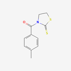 molecular formula C11H11NOS2 B2745548 (2-Thioxo-thiazolidin-3-yl)-p-tolyl-methanone CAS No. 134821-21-9
