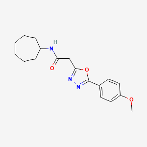 molecular formula C18H23N3O3 B2745595 N-cycloheptyl-2-[5-(4-methoxyphenyl)-1,3,4-oxadiazol-2-yl]acetamide CAS No. 1286718-45-3