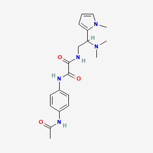 molecular formula C19H25N5O3 B2745600 N-[2-(dimethylamino)-2-(1-methyl-1H-pyrrol-2-yl)ethyl]-N'-(4-acetamidophenyl)ethanediamide CAS No. 1049379-23-8