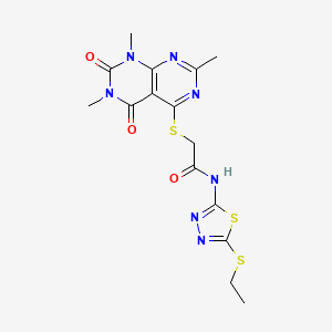 N-(5-(ethylthio)-1,3,4-thiadiazol-2-yl)-2-((2,6,8-trimethyl-5,7-dioxo-5,6,7,8-tetrahydropyrimido[4,5-d]pyrimidin-4-yl)thio)acetamide