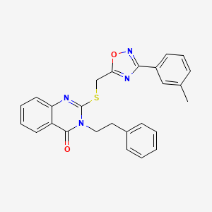3-phenethyl-2-(((3-(m-tolyl)-1,2,4-oxadiazol-5-yl)methyl)thio)quinazolin-4(3H)-one