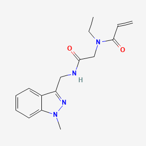 molecular formula C16H20N4O2 B2745652 N-Ethyl-N-[2-[(1-methylindazol-3-yl)methylamino]-2-oxoethyl]prop-2-enamide CAS No. 2194148-89-3