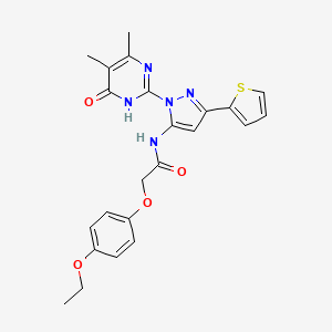molecular formula C23H23N5O4S B2745661 N-(1-(4,5-Dimethyl-6-oxo-1,6-dihydropyrimidin-2-yl)-3-(thiophen-2-yl)-1H-pyrazol-5-yl)-2-(4-ethoxyphenoxy)acetamide CAS No. 1171391-15-3