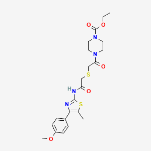Ethyl 4-(2-((2-((4-(4-methoxyphenyl)-5-methylthiazol-2-yl)amino)-2-oxoethyl)thio)acetyl)piperazine-1-carboxylate