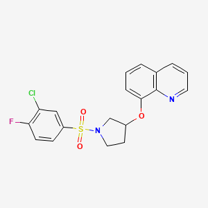 8-((1-((3-Chloro-4-fluorophenyl)sulfonyl)pyrrolidin-3-yl)oxy)quinoline