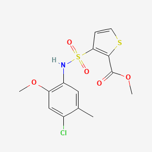 molecular formula C14H14ClNO5S2 B2745672 Methyl 3-[(4-chloro-2-methoxy-5-methylphenyl)sulfamoyl]thiophene-2-carboxylate CAS No. 895260-55-6
