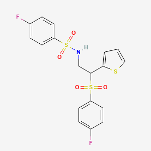 4-fluoro-N-[2-[(4-fluorophenyl)sulfonyl]-2-(2-thienyl)ethyl]benzenesulfonamide