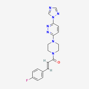 (E)-1-(4-(6-(1H-1,2,4-triazol-1-yl)pyridazin-3-yl)piperazin-1-yl)-3-(4-fluorophenyl)prop-2-en-1-one