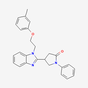 4-{1-[2-(3-methylphenoxy)ethyl]-1H-benzimidazol-2-yl}-1-phenylpyrrolidin-2-one