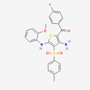 (3-Amino-5-((2-methoxyphenyl)amino)-4-tosylthiophen-2-yl)(4-fluorophenyl)methanone