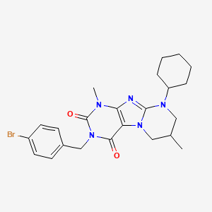 3-(4-bromobenzyl)-9-cyclohexyl-1,7-dimethyl-6,7,8,9-tetrahydropyrimido[2,1-f]purine-2,4(1H,3H)-dione