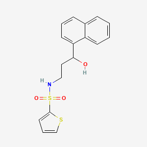 molecular formula C17H17NO3S2 B2745697 N-(3-hydroxy-3-(naphthalen-1-yl)propyl)thiophene-2-sulfonamide CAS No. 1448076-72-9