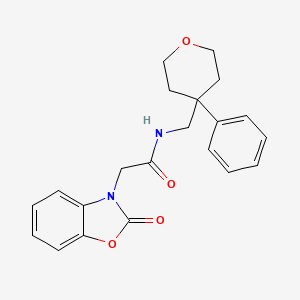 2-(2-oxo-2,3-dihydro-1,3-benzoxazol-3-yl)-N-[(4-phenyloxan-4-yl)methyl]acetamide
