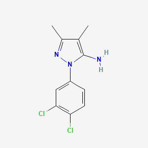 molecular formula C11H11Cl2N3 B2745708 2-(3,4-dichlorophenyl)-4,5-dimethyl-2,3-dihydro-1H-pyrazol-3-imine CAS No. 1356744-23-4