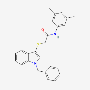 molecular formula C25H24N2OS B2745709 2-((1-benzyl-1H-indol-3-yl)thio)-N-(3,5-dimethylphenyl)acetamide CAS No. 681273-72-3