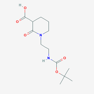 molecular formula C13H22N2O5 B2745711 1-(2-((tert-Butoxycarbonyl)amino)ethyl)-2-oxopiperidine-3-carboxylic acid CAS No. 2126177-06-6