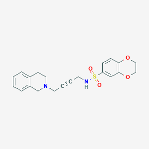 molecular formula C21H22N2O4S B2745713 N-(4-(3,4-dihydroisoquinolin-2(1H)-yl)but-2-yn-1-yl)-2,3-dihydrobenzo[b][1,4]dioxine-6-sulfonamide CAS No. 1396880-28-6