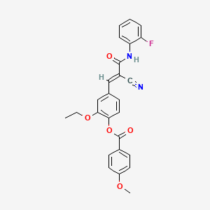 [4-[(E)-2-cyano-3-(2-fluoroanilino)-3-oxoprop-1-enyl]-2-ethoxyphenyl] 4-methoxybenzoate