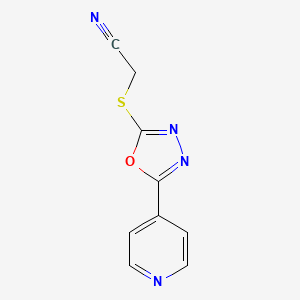 molecular formula C9H6N4OS B2745718 2-{[5-(4-吡啶基)-1,3,4-噁二唑-2-基]硫代基}乙腈 CAS No. 477856-82-9