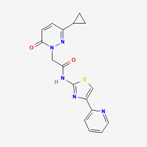 molecular formula C17H15N5O2S B2745733 2-(3-cyclopropyl-6-oxopyridazin-1(6H)-yl)-N-(4-(pyridin-2-yl)thiazol-2-yl)acetamide CAS No. 2034387-94-3
