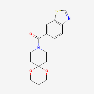 molecular formula C16H18N2O3S B2745734 苯并[d]噻唑-6-基(1,5-二氧杂-9-氮杂螺[5.5]十一烷-9-基)甲酮 CAS No. 1797791-89-9