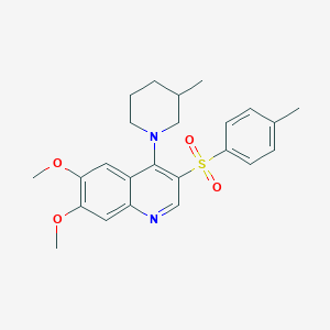 molecular formula C24H28N2O4S B2745739 6,7-Dimethoxy-4-(3-methylpiperidin-1-yl)-3-tosylquinoline CAS No. 872206-87-6