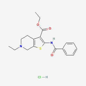 molecular formula C19H23ClN2O3S B2745760 Ethyl 2-benzamido-6-ethyl-4,5,6,7-tetrahydrothieno[2,3-c]pyridine-3-carboxylate hydrochloride CAS No. 1330036-33-3