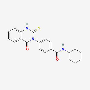 molecular formula C21H21N3O2S B2745777 N-CYCLOHEXYL-4-(4-OXO-2-SULFANYLIDENE-1,2,3,4-TETRAHYDROQUINAZOLIN-3-YL)BENZAMIDE CAS No. 443347-70-4