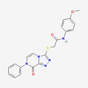 molecular formula C20H17N5O3S B2745781 N-(4-methoxyphenyl)-2-({8-oxo-7-phenyl-7H,8H-[1,2,4]triazolo[4,3-a]pyrazin-3-yl}sulfanyl)acetamide CAS No. 1243090-19-8